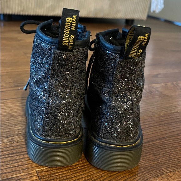 DR MARTENS BLACK GLITTER BOOTS SIZE US 13 - Picture 6 of 11